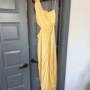 Abercrombie & Fitch One Shoulder Yellow Dress
